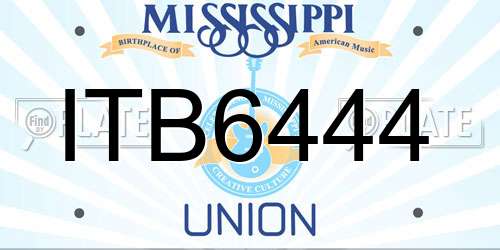ITB6444 Mississippi License Plate