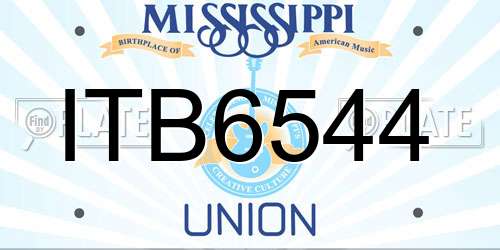 ITB6544 Mississippi License Plate
