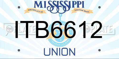 ITB6612 Mississippi License Plate