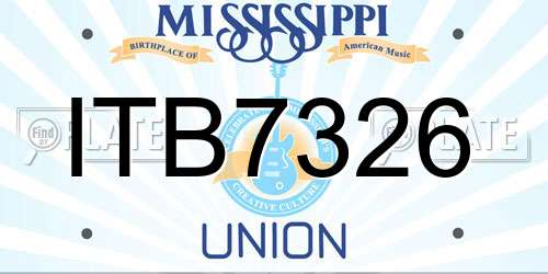 ITB7326 Mississippi License Plate