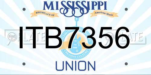 ITB7356 Mississippi License Plate