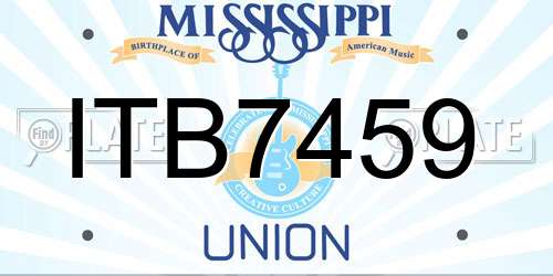 ITB7459 Mississippi License Plate