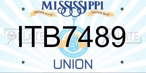 ITB7489 Mississippi License Plate