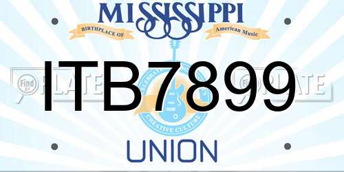 ITB7899 Mississippi License Plate
