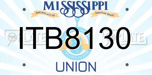ITB8130 Mississippi License Plate