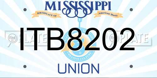 ITB8202 Mississippi License Plate