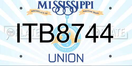 ITB8744 Mississippi License Plate