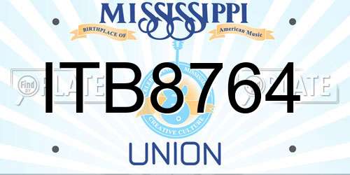 ITB8764 Mississippi License Plate