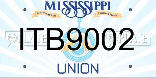 ITB9002 Mississippi License Plate
