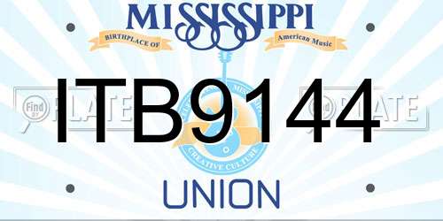 ITB9144 Mississippi License Plate