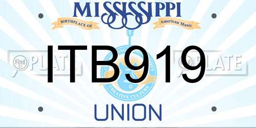 ITB919 Mississippi License Plate