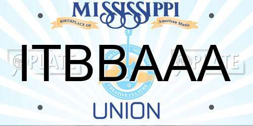 ITBBAAA Mississippi License Plate
