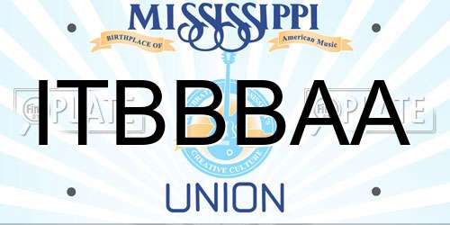 ITBBBAA Mississippi License Plate