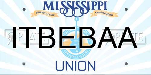 ITBEBAA Mississippi License Plate