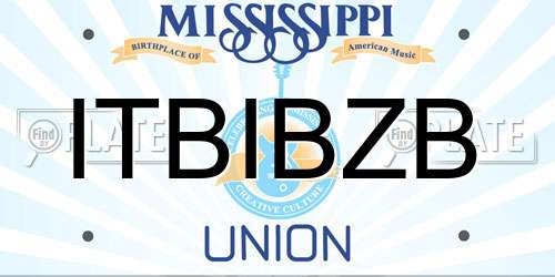 ITBIBZB Mississippi License Plate