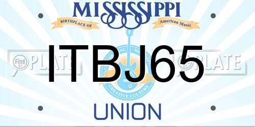 ITBJ65 Mississippi License Plate