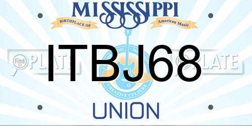 ITBJ68 Mississippi License Plate