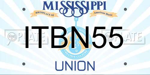 ITBN55 Mississippi License Plate