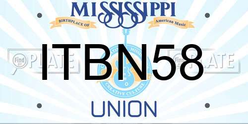ITBN58 Mississippi License Plate