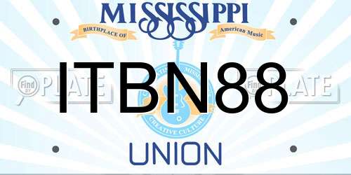 ITBN88 Mississippi License Plate