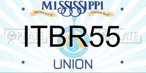 ITBR55 Mississippi License Plate