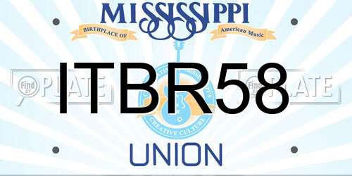 ITBR58 Mississippi License Plate