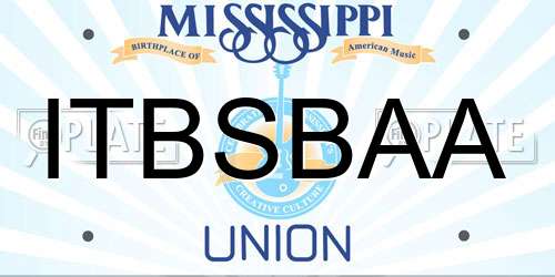 ITBSBAA Mississippi License Plate