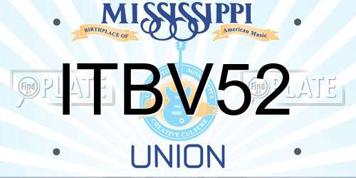 ITBV52 Mississippi License Plate