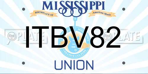 ITBV82 Mississippi License Plate