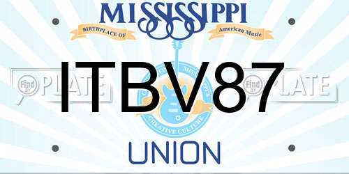 ITBV87 Mississippi License Plate