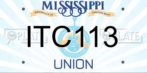 ITC113 Mississippi License Plate