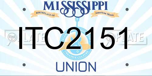 ITC2151 Mississippi License Plate