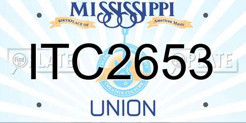 ITC2653 Mississippi License Plate