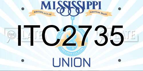 ITC2735 Mississippi License Plate