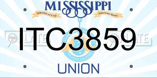 ITC3859 Mississippi License Plate