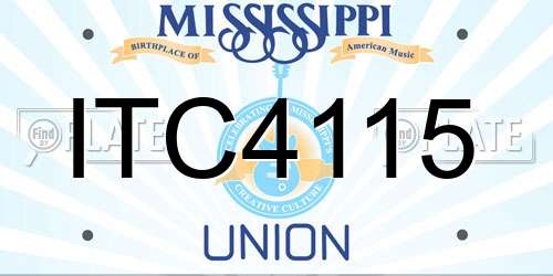ITC4115 Mississippi License Plate