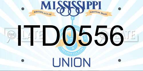 ITD0556 Mississippi License Plate