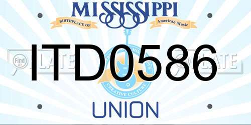 ITD0586 Mississippi License Plate