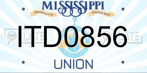 ITD0856 Mississippi License Plate