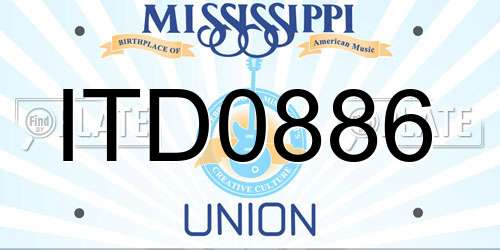 ITD0886 Mississippi License Plate