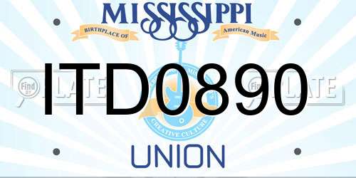 ITD0890 Mississippi License Plate