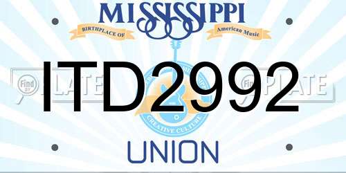 ITD2992 Mississippi License Plate