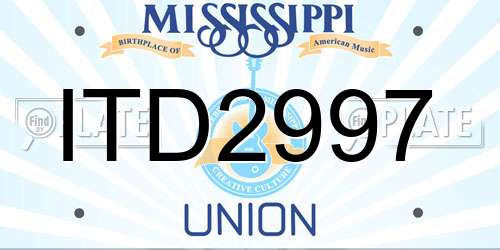 ITD2997 Mississippi License Plate