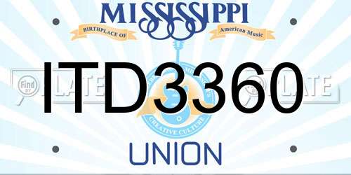 ITD3360 Mississippi License Plate