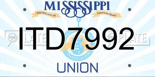 ITD7992 Mississippi License Plate