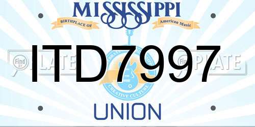 ITD7997 Mississippi License Plate