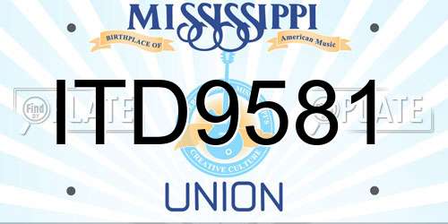 ITD9581 Mississippi License Plate