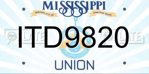 ITD9820 Mississippi License Plate