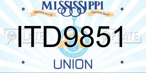 ITD9851 Mississippi License Plate