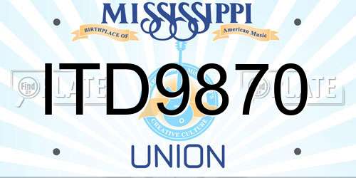 ITD9870 Mississippi License Plate